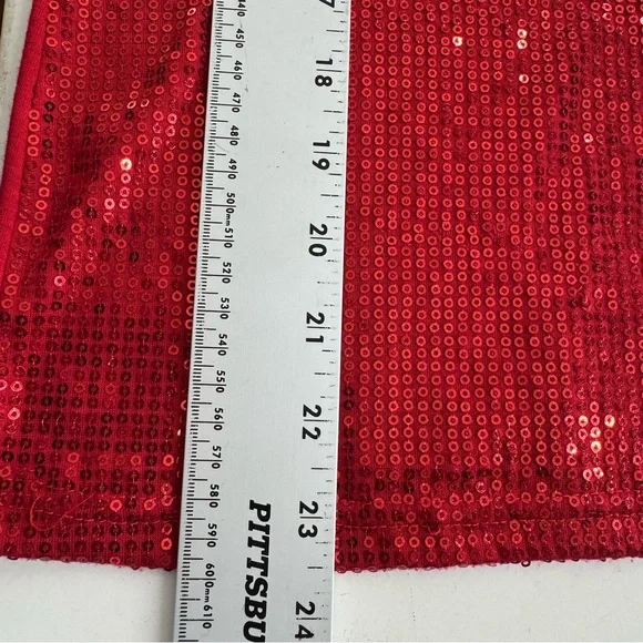 Womens Sequin Spaghetti Cami Top S Red Night Out Club Party Y2K Coquette Sparkle - Picture 7 of 9